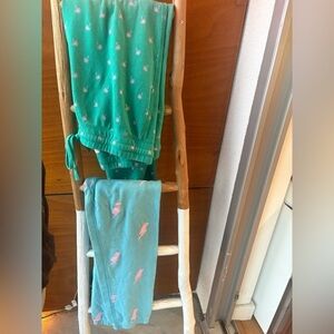 Spiritual Gangster Sweatpants Set of 2 with Pink Palm Tree and Lightning Print